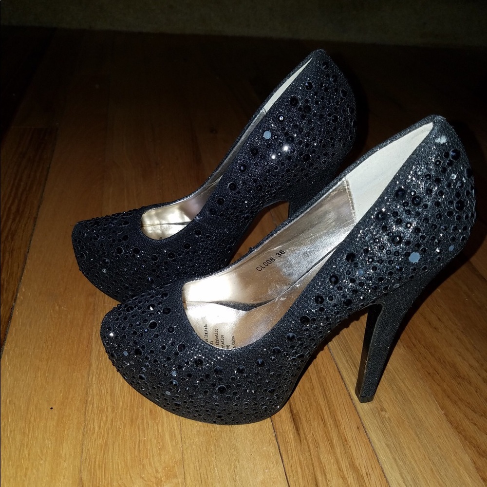 Rhinestone platform heels